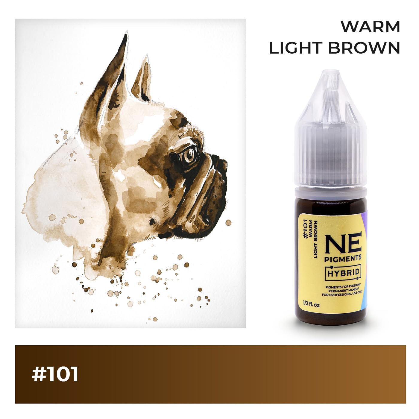 #101 Warm Light Brown NEW by Elena Nechaeva – Permanent Tattoo Ink Pigment