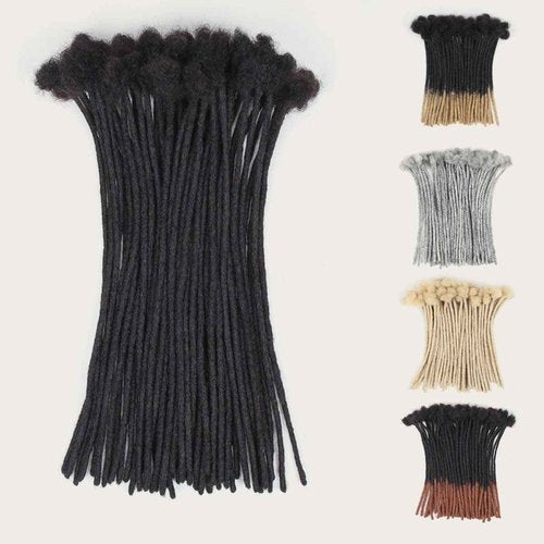 Sangtok 18 inch 40 Strands Loc Extensions Human Hair, Real 0.6cm Width Human Hair Dreads Extensions for Man/Women Full Handmade Dreadlocks Can be Dyed(1b)