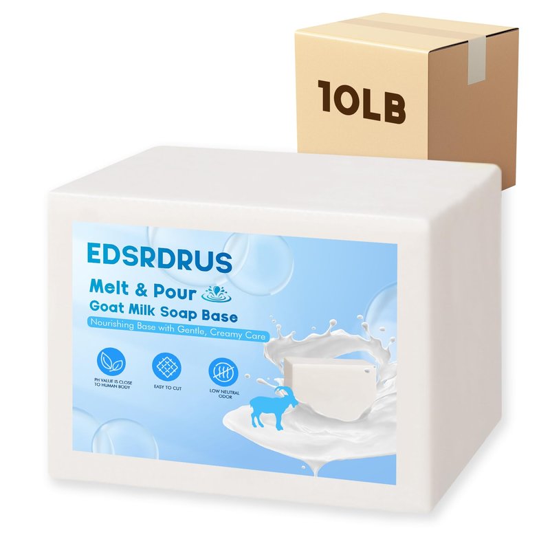 EDSRDRUS 10lb Melt and Pour Soap Base, Fragrance-Free Glycerin Soap Making Supplies for DIY Crafting