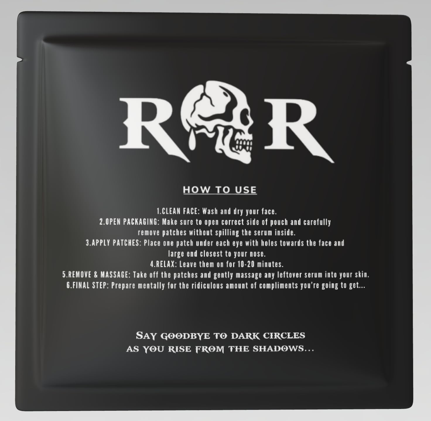 Rebel Ritual Skull Under Eye Patches for Men, Collagen Hydrogel Eye Masks, Cooling Hydrating Under Eye Patches with MicroFlow Design, 7 Pairs