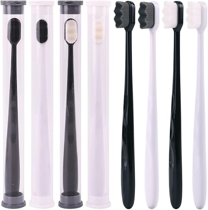 2PCS Portable Wave Toothbrush with Plastic Handles Soft Bristles for Gentle Gum Care Compact Travel and Camping Oral Hygiene Lightweight and Reusable for Home Go Use