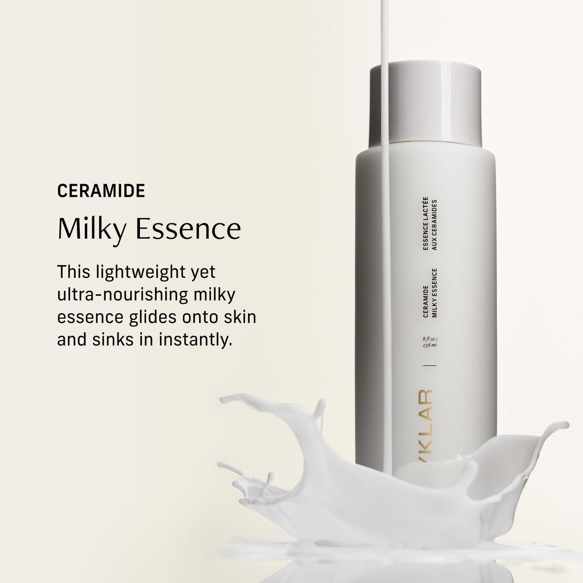 CYKLAR Ceramide Milky Essence – Unscented Body Lotion for Dry, Sensitive Skin – Lightweight Hydrating Ceramide Moisturizer for Skin Barrier with Polyglutamic Acid & Hydroxyethyl Urea - 8 fl oz
