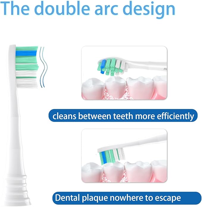 Replacement Toothbrush Heads Compatible with Philips Sonicare Replacement Heads C2, 6 Pack