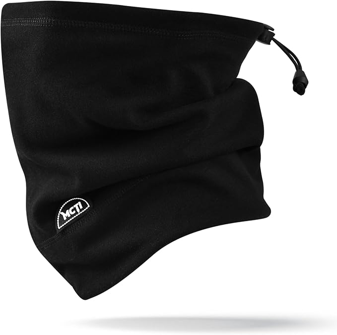 MCTi Neck Gaiter Warmer Winter Fleece Scarves Beanie Hat for Skiing Cycling Elastic Closure