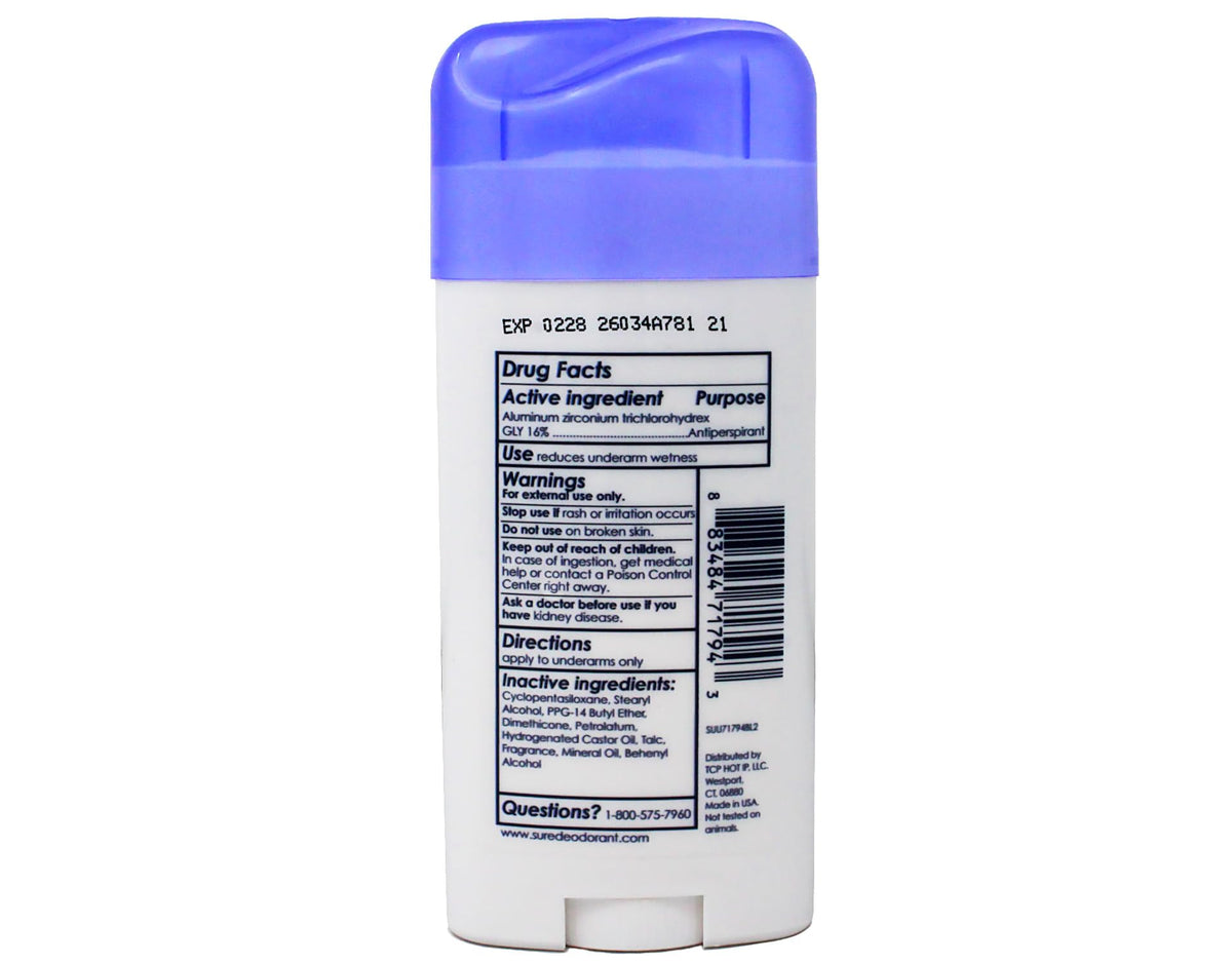 Sure Original Solid Unscented, Anti-Perspirant Deodorant 2.70 oz (Pack Of 1)