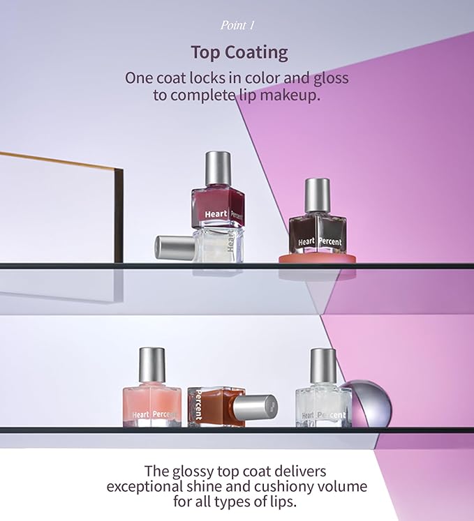 Heart Percent Dote On Mood Top Coating Lip Plumper, High-Shine Glossy Finish Maximize Volume & Fullness Lip Gloss 06. Max Plumper