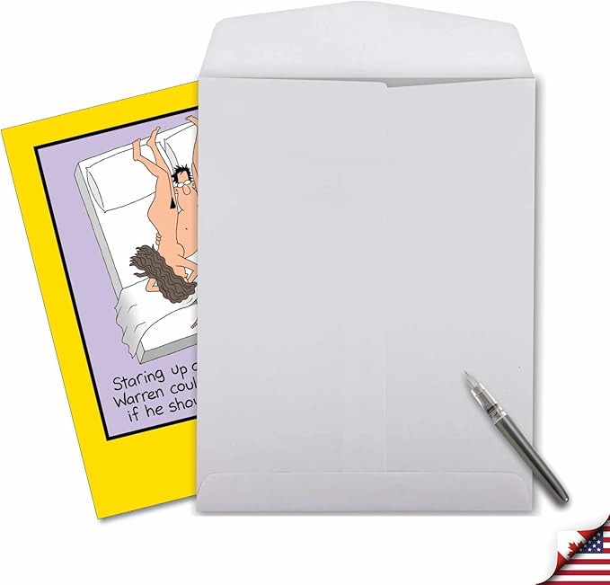 NobleWorks -1 Funny Birthday Card Inappropriate (8.5 x 11 Inch) - Humor Cartoon Bday Notecard with Envelope - Grow Sideburns J8367BDG