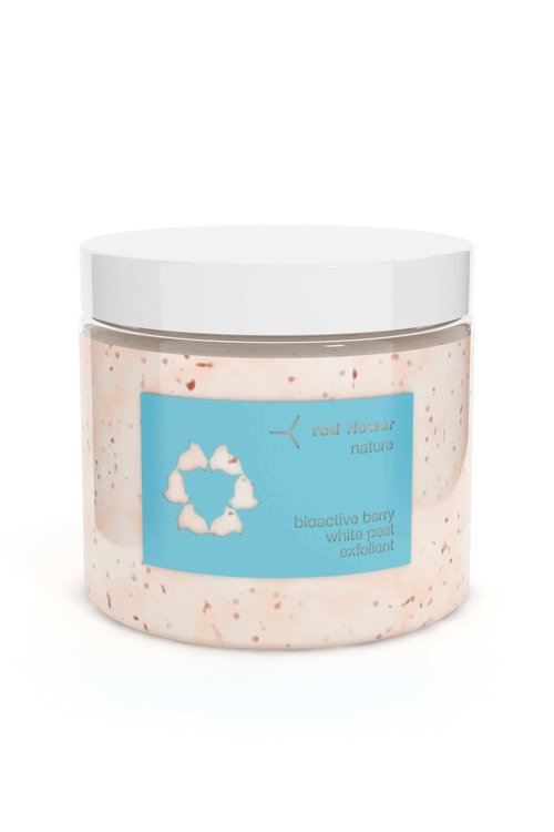 Red Flower Bioactive Berry White Peat Exfoliant | Arctic White Peat Organic Sea Salt & Berry Seed | Gently Detoxifies, Smooths & Hydrates | Natural Exfoliator for Radiant Skin | 14.5 oz