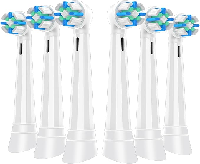 iO Replacement Heads Compatible with Oral B iO 2/3/4/5/6/7/8/9/10/Deep Clean Series Electric Toothbrush, IO Toothbrush Heads, Brush Heads with Medium-Hard bristles Care Your Teeth (6 White)