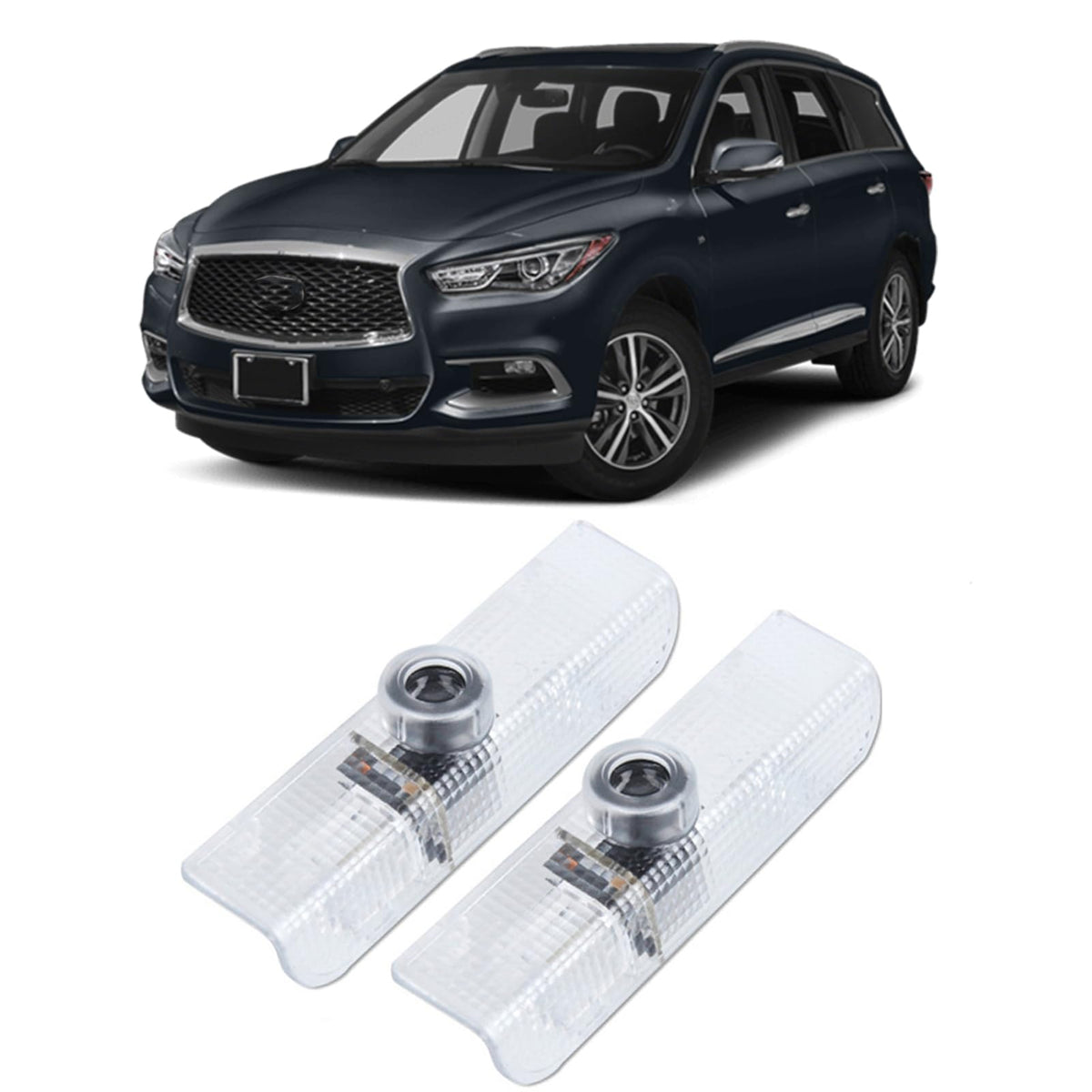 Jfsotls Never Fade Car LED Door Logo Projector Ghost Shadow Light, Compatible with QX56 2004-2010 QX60 2014-2017 JX35 2013-2017