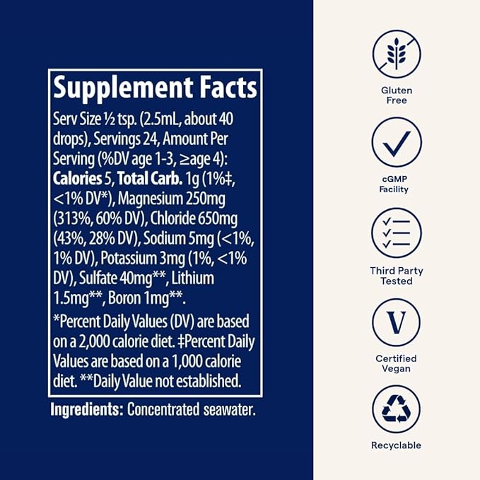 Trace Minerals ConcenTrace Trace Mineral Drops | Supports Energy, Digestion, Bone Health & Hydration, 70+ Ionic Trace Minerals w/ Magnesium, Chloride & Potassium | Keto, Vegan & Non-GMO | 24 Servings