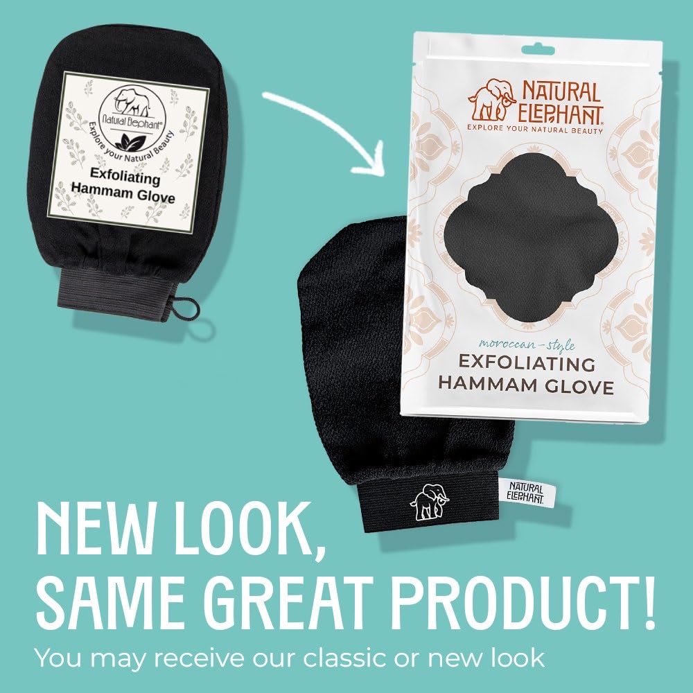 Natural Elephant Exfoliating Hammam Glove - Face and Body Exfoliator Mitt 5 and 10 Packs (Chocolate Brown (Pack of 10))