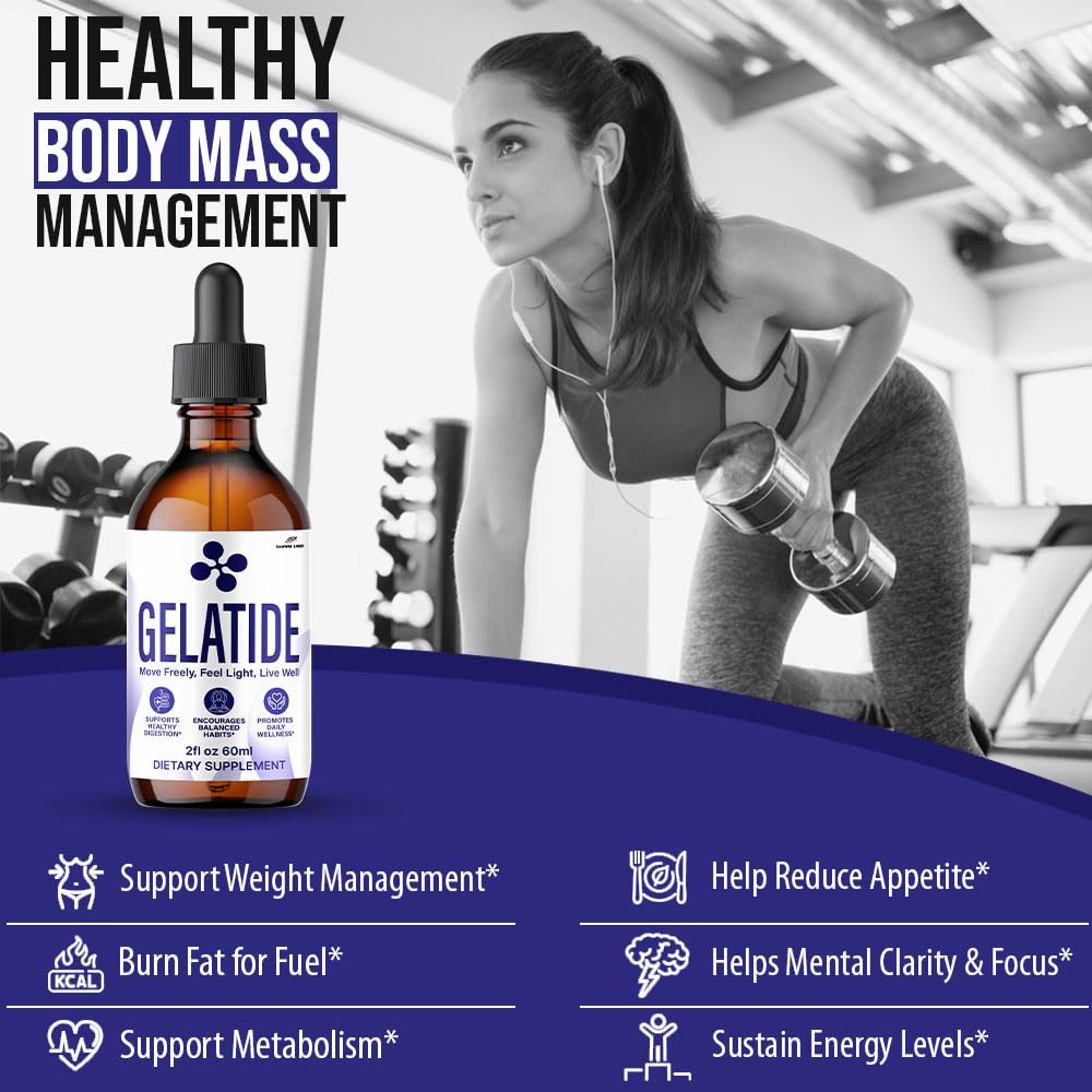 Gelatide Drops, Maximum Potency Supplement, Gela Tide Liquid Extract Advanced Premium Formula, All Natural for Men and Women 60 ML (3)
