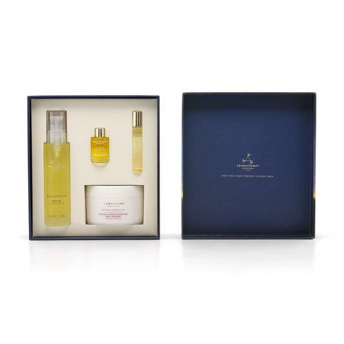Aromatherapy Associates Moment of Comfort. Luxurious Gift Set Includes Inner Strength Bath and Shower Oil, Roller Ball, Body Oil, and Body Treatment (1 count)