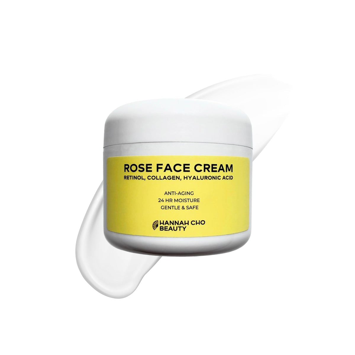 Rose Face Cream with Rosehip Seed Oil, Retinol, Collagen, Hyaluronic Acid - Anti-Aging 24 Hour Moisturizer for Dry & Sensitive Skin - Gentle Daily Skincare