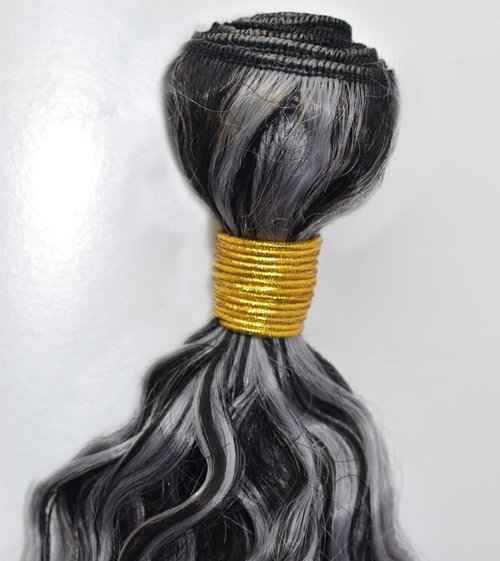 Condescension Bundles Human Hair 16 18 20" inch Jerry Curly Human Hair Bundles Highlight Grey Unprocessed Quick Weave Hair for Black Women