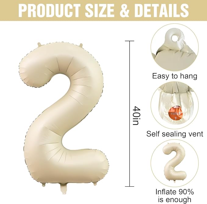 2026 Balloons Beige,40Inch Cream Huge Foil Number 2026 Balloons Nude for Happy New Year Eve Graduation Decorations
