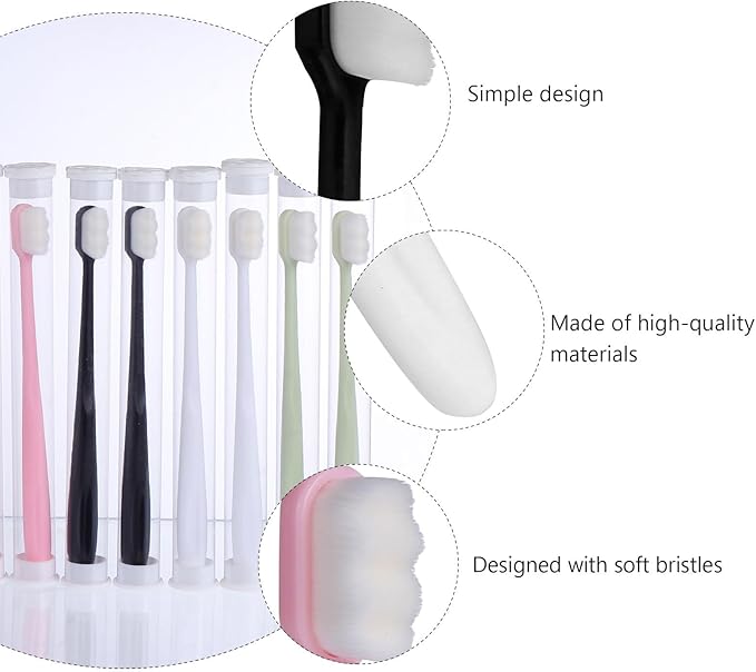 8pcs Ultra-Soft Manual Toothbrush for Sensitive Gums Oral Care Puerpera Toothbrush with Micro-Nano Bristles Deep Cleaning for Pregnant Women Adults and Elderly