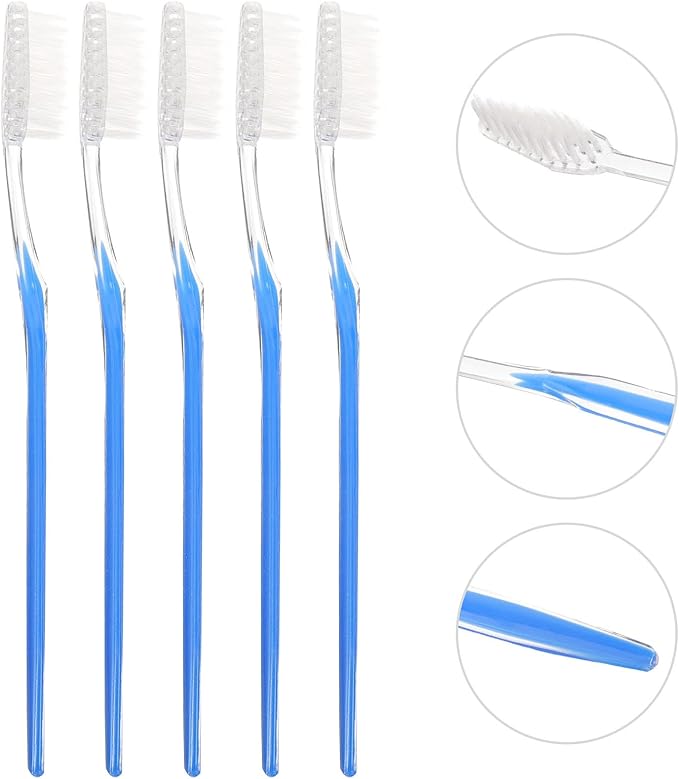 Disposable Plastic Toothbrushes 50pcs Travel Size Soft Bristle Manual Toothbrush Set for Camping Hotel and On-The-go Oral Care
