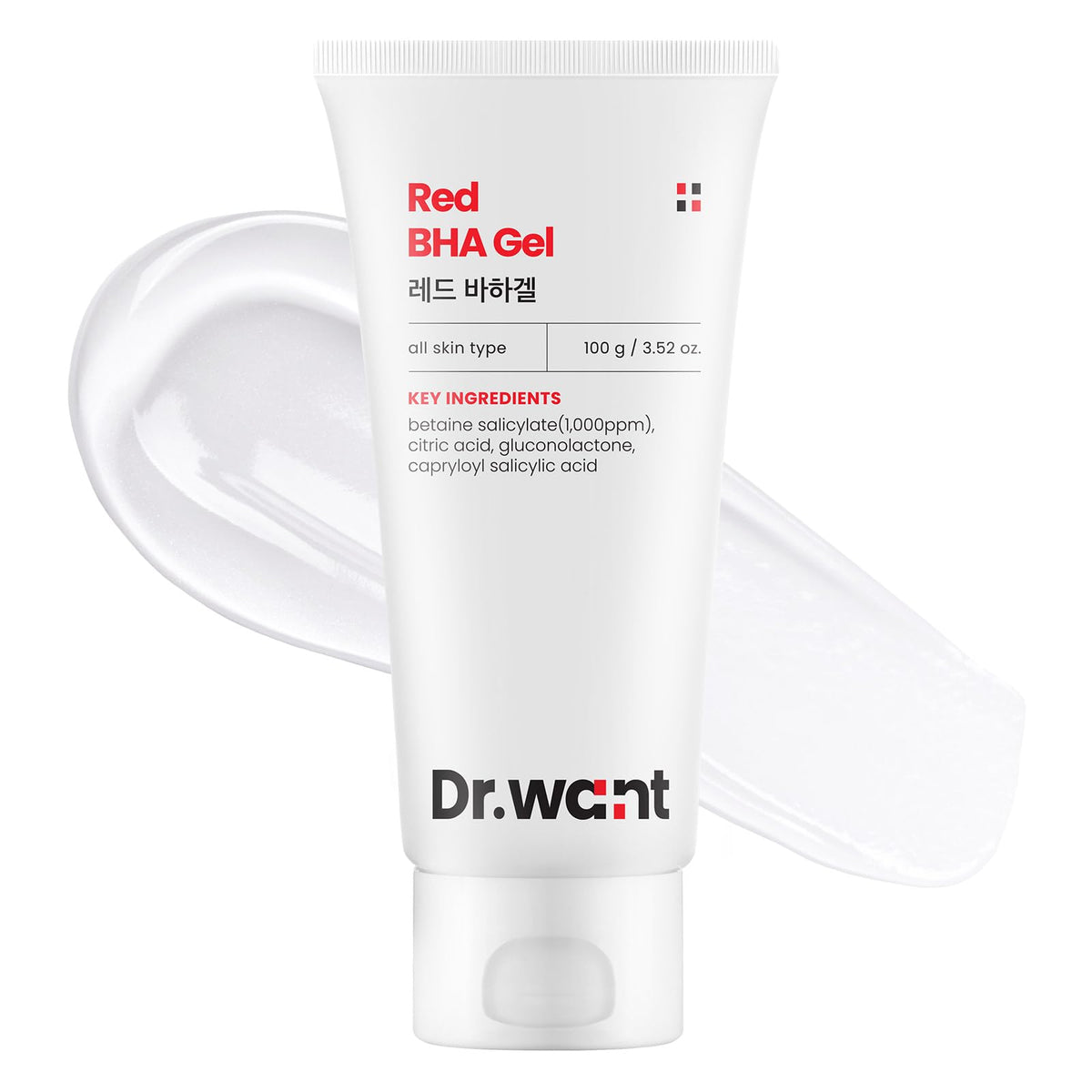 DR.WANT Red BHA Gel, AHA PHA LHA Exfoliating for Blemish-Prone Skin