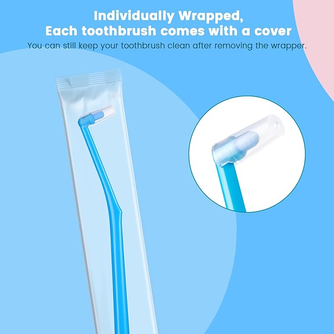 Fregum End Tuft Toothbrush for Orthodontic, Soft Bristles Angled Toothbrush for Braces, Implants, Retainers, Back Teeth, and Wisdom Teeth, 6 Pcs