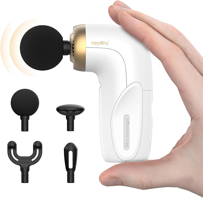 A1 Super Mini Massage Gun, Percussion Deep Tissues Muscle Massager, Compact Sports Travel Massage Gun, Portable Handheld Massager for Office Gifts for Him/Her, Home, Athletes(White)
