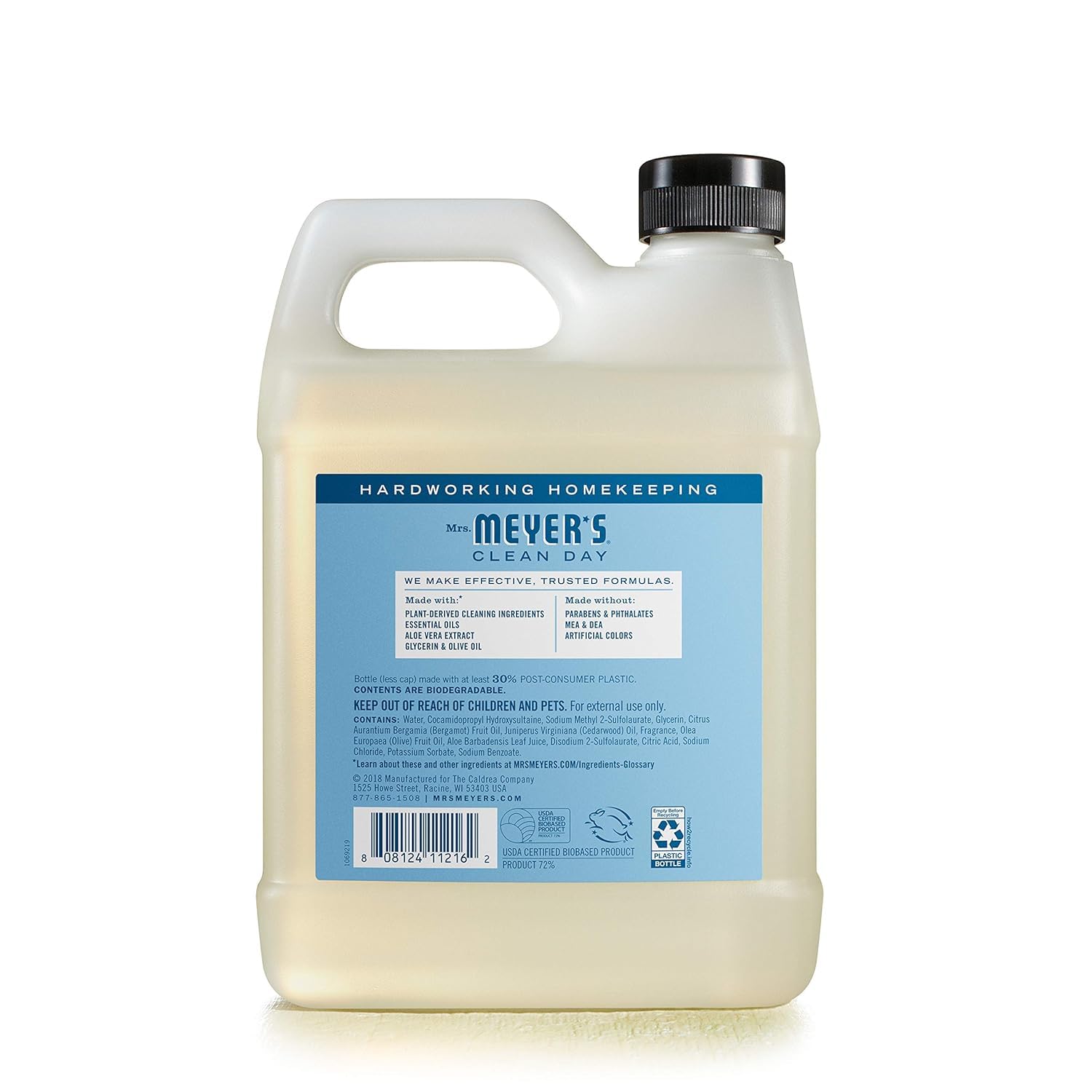 Mrs. MEYER'S Liquid Hand Soap, Rainwater Scent, Set includes 33 oz. Refill & 12.5 oz. bottle