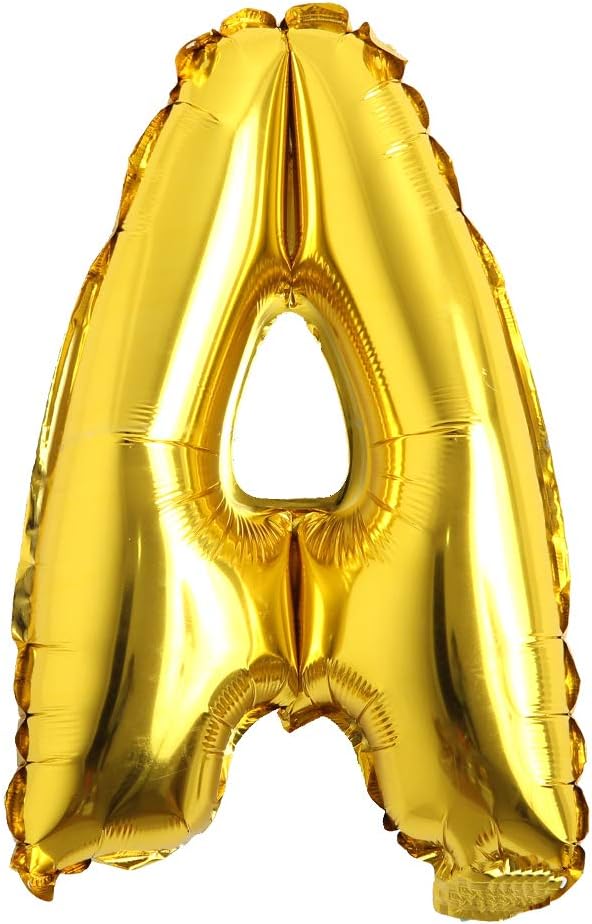 32 inch Letter Balloons Gold Alphabet Number Balloons Foil Mylar Party Wedding Bachelorette Birthday Bridal Shower Graduation Anniversary Celebration Decoration (32 inch A Gold)