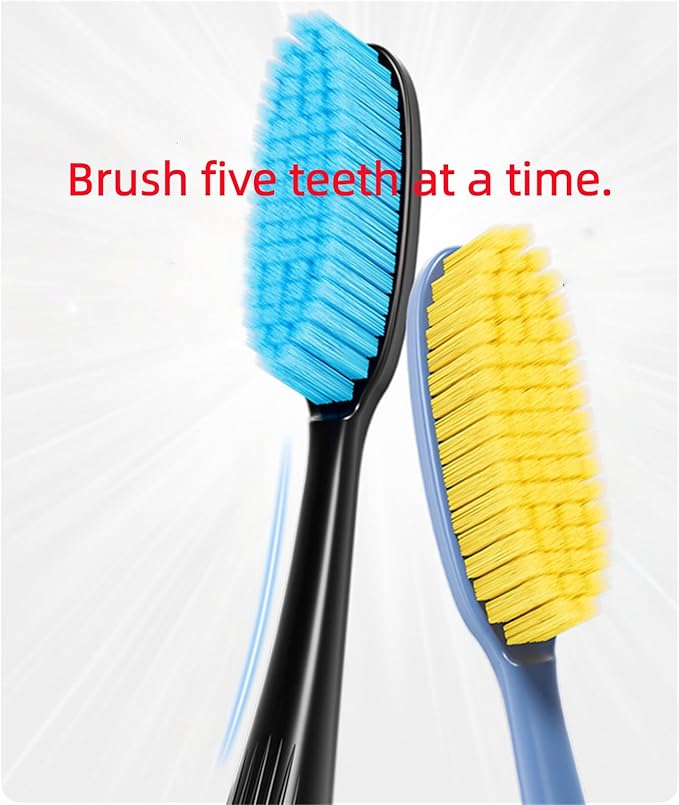 Extra Soft toothbrushes for Adults，Suitable for Sensitive Teeth and People with periodontal Disease,Big and Long Toothbrush Head. 4 Count (Pack of 1)