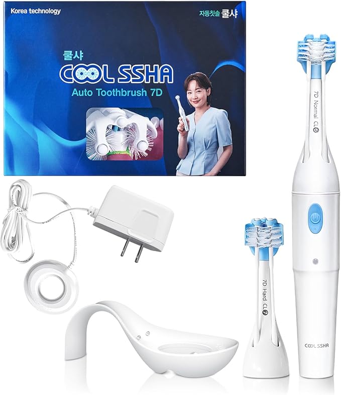 4-in-1 Dental Care System Electric Toothbrush, Dual Action Sonic Technology with 2 Modes, Waterproof White