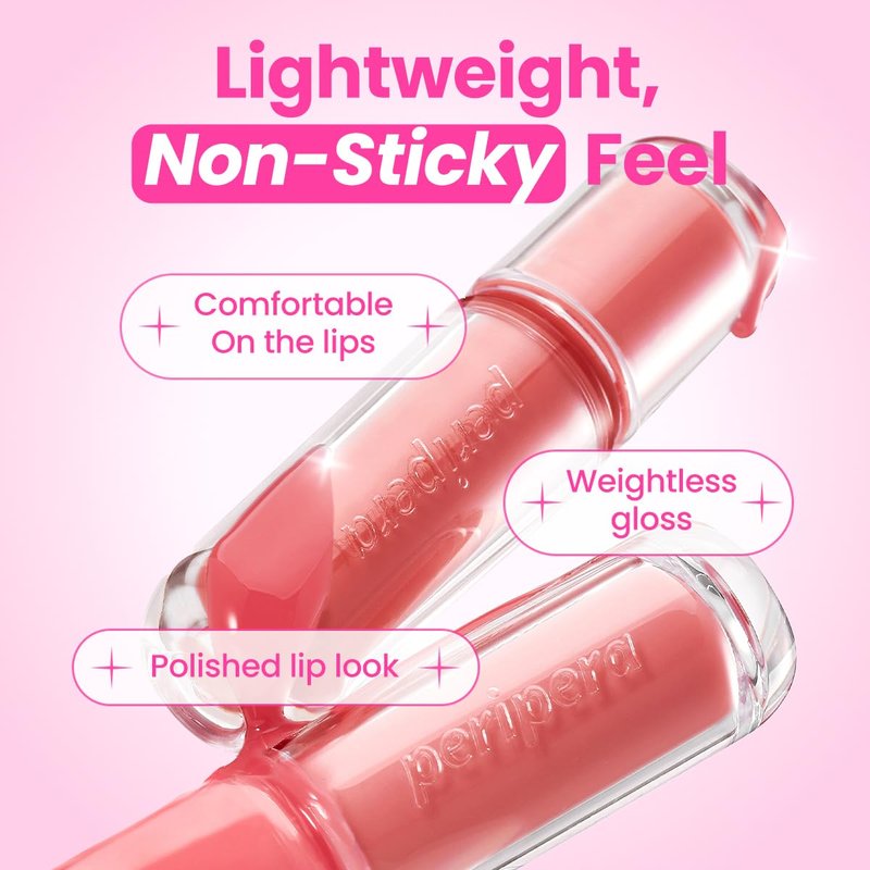 Peripera Mood Glowy Tint | Watery Glow Finish, Buildable Fresh Color, Long-Lasting Stain | Lightweight & Non-Sticky | K-Beauty Lip Tint, Safe for Sensitive Lips (14 ROSY WISH)