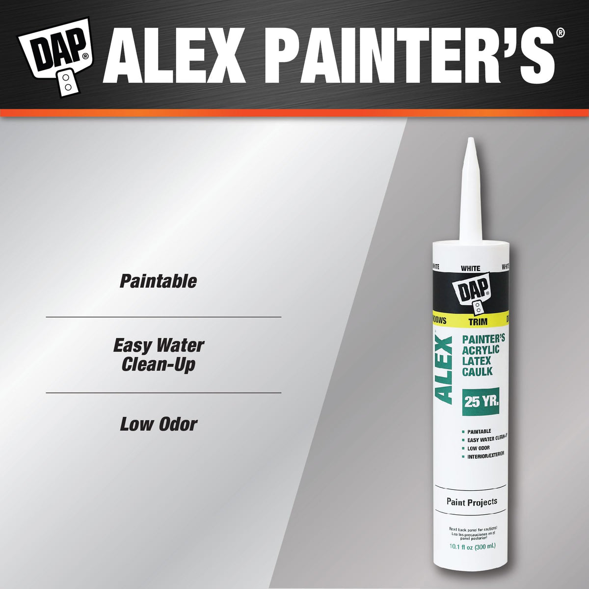 DAP Alex Painter's Acrylic Latex Caulk, White, 10.1 Oz, 30 Pack (7079818609)