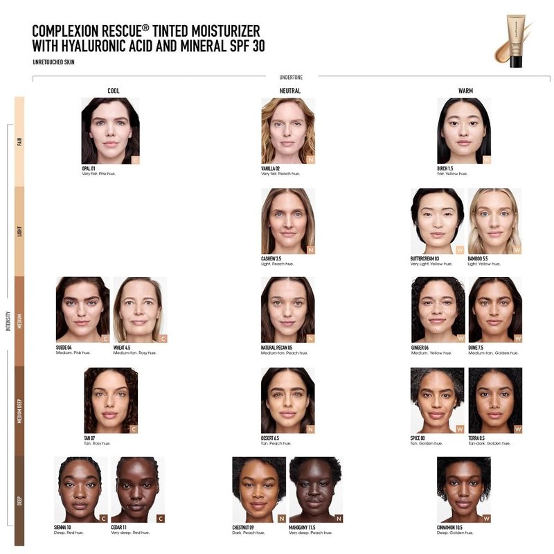 bareMinerals Complexion Rescue Tinted Moisturizer for Face with SPF 30, Travel Size, Cedar 11, Vegan, Cruelty-Free & Dermatologist-Tested