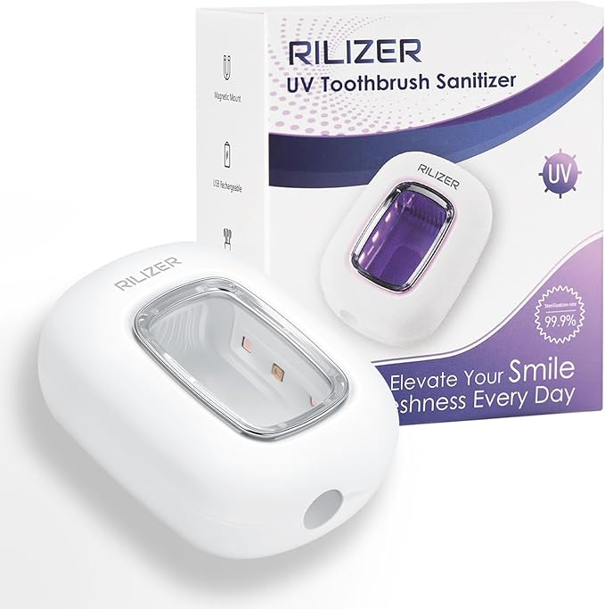 UV Toothbrush Sanitizer Cover, Rechargeable Travel Cap with Magnetic Wall Mount, Portable Cleaner for Any Size Toothbrush