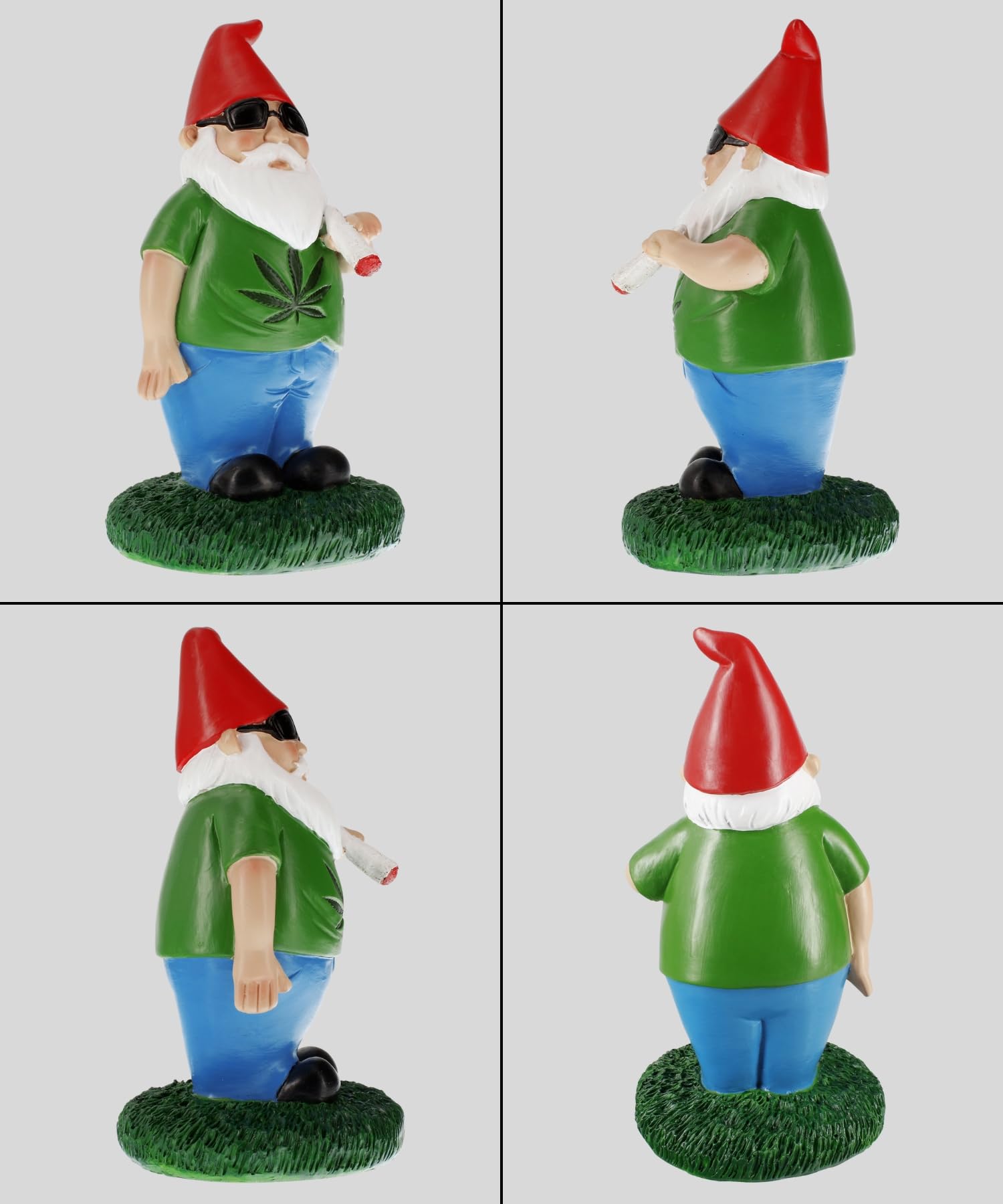 Gnometastic Hippie Smoking Gnome, 8.5in, Funny Garden Gnomes Statue Outdoor Decoration for Yard Lawn Ornament Weed Decor, Inappropriate Gifts & Stocking Stuffers for Men, Women, Adults