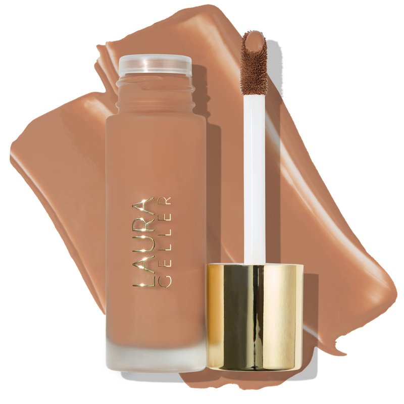 LAURA GELLER NEW YORK Double Take Liquid Foundation | Medium to Full Coverage, Natural Matte Finish, Porcelain