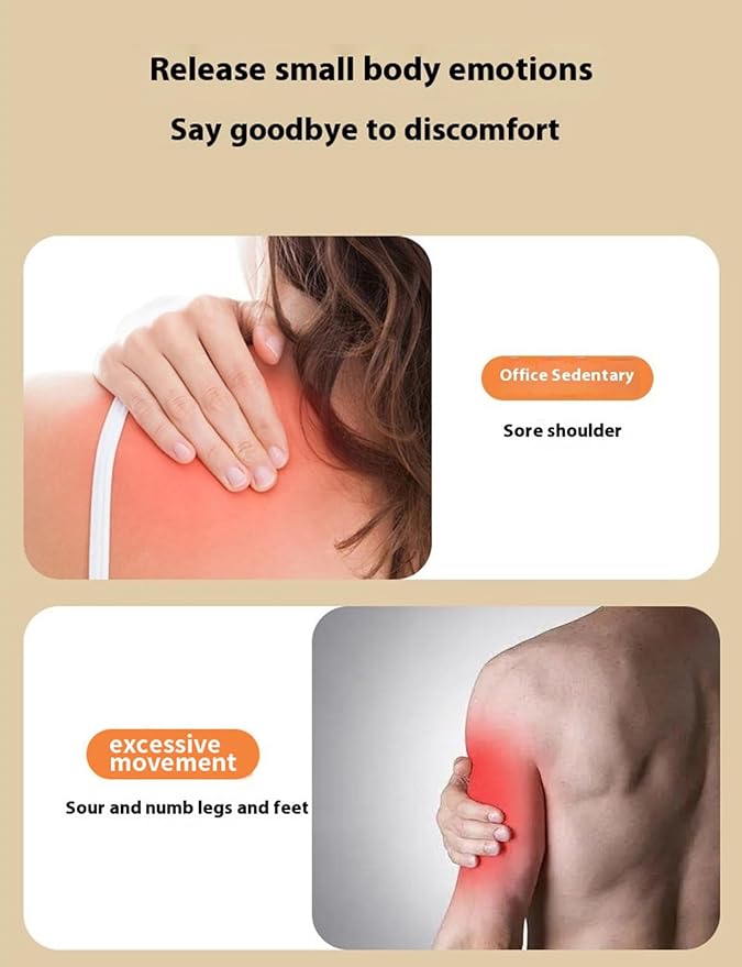 Deep Tissue Massage Gun with Bend Handle, 12MM Percussion, 4 Replaceable Heads, Less-Shock Design for Back, Neck, Foot, Leg, Shoulder