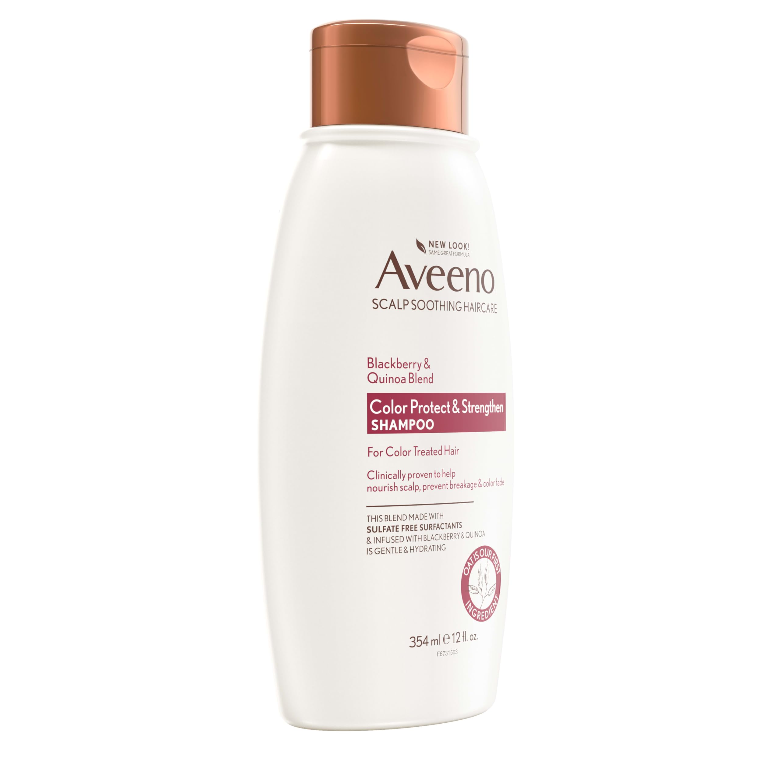 OGX Aveeno Color Protect Strengthen+ Blackberry Quinoa Shampoo, Fresh, 12 Fl Oz