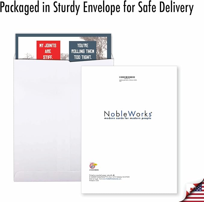 NobleWorks Jumbo Hysterical Birthday Greeting Card 8.5 x 11 Inch with Envelope (1 Pack) Big, Jumbo Bday Unlit Men Stiff Joints J10245BDG