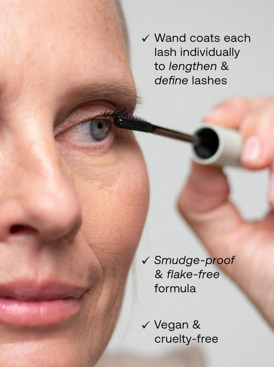 UKLASH Lengthening Mascara - Extra-Black Pigmented, Water-Resistant, Vegan-Friendly, Paraben-Free with a Double-Sided Silicone Wand - Smudge-Proof Curling & Defining Formula