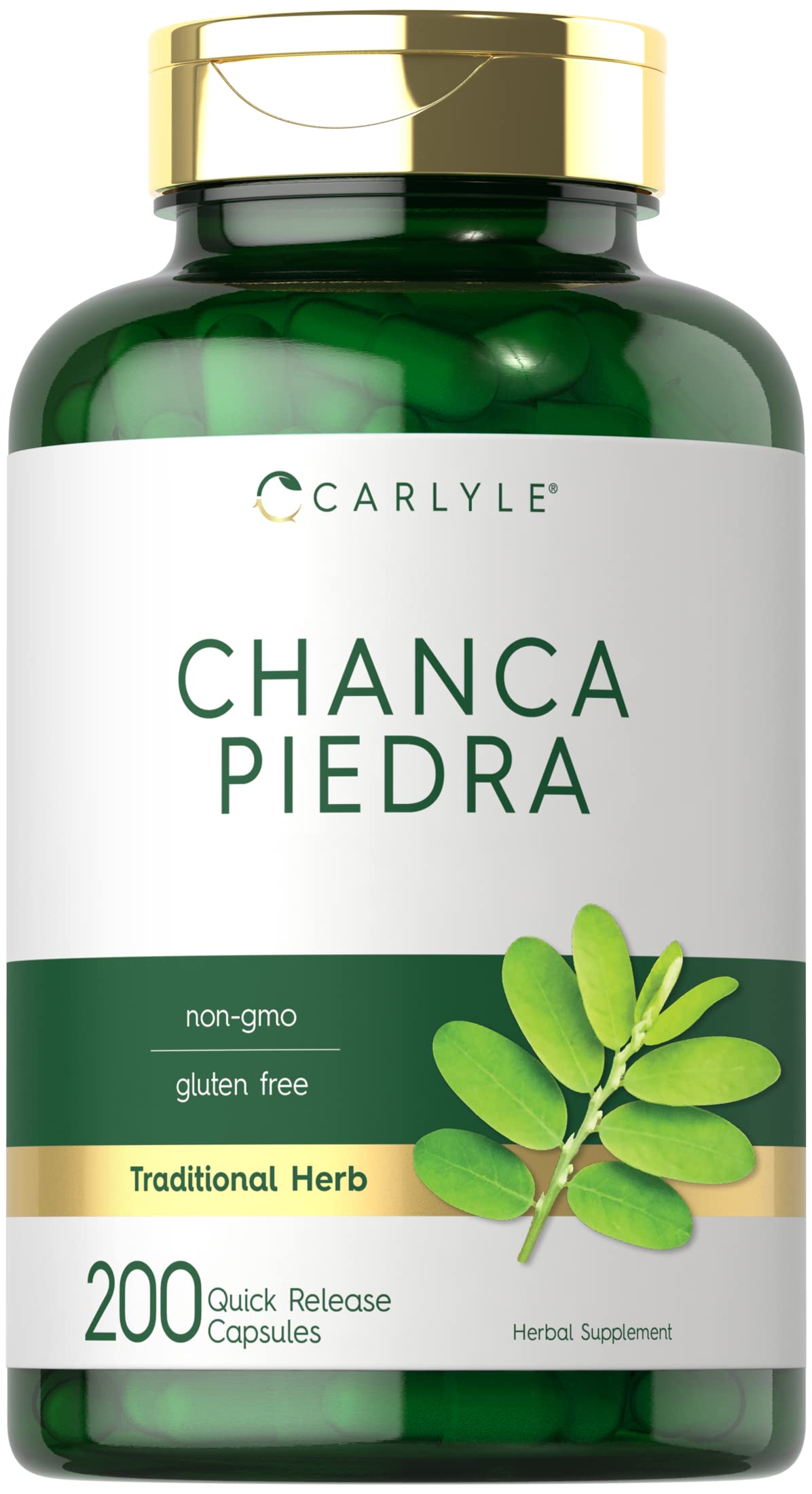 Carlyle Chanca Piedra Capsules | 500mg | 200 Count | Traditional Herb | Non-GMO and Gluten Free Supplement