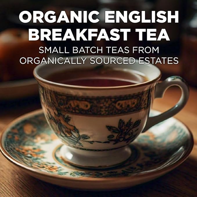 Maud's Organic English Breakfast Black Tea Pods, 100 ct, Recyclable Single Serve Pods – 100% Gourmet Blended Tea Leaves, Compatible with Keurig K Cups Maker