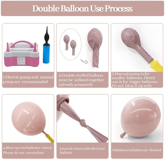 Dusty Pink White Balloon Garland Double Stuffed Baby Pink Nude Beige Balloons Cream Balloon Arch Kit for Boho Baby Shower Easter Birthday Bridal Shower Wedding Mother's Day Party Decorations
