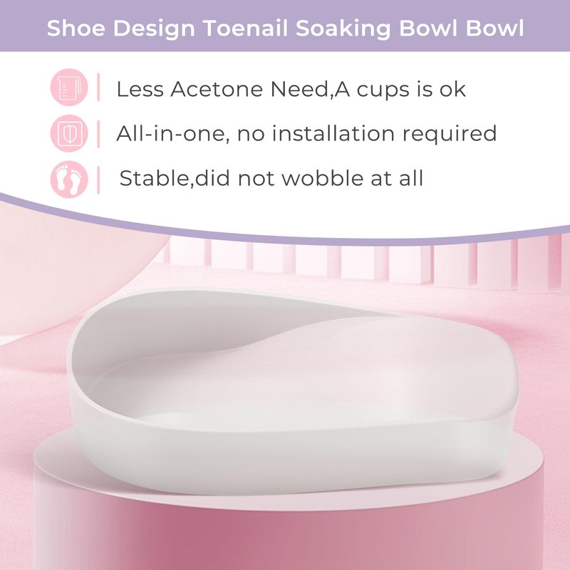 YGQQOY Toe Nail Soaking Bowl, Acetone Soak Off Bowl,Toe Soak Tray,Soak Off Gel Polish Remover Bowl,Foot Soak Pedicure Bowl, Pedicure Tools Set