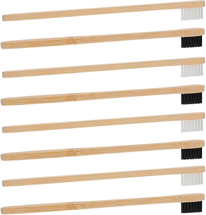 Supple Toothbrushes for Adults 20Pcs Pack Black and White Soft Bristles Biodegradable Eco-Friendly Oral Care for Travel and Daily Bathroom Use