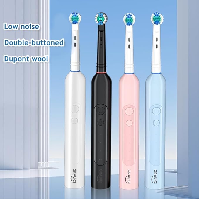 Deep Clean Rechargeable Electric Powered Toothbrush,Pressure Sensor to Protect Gums (Light White)