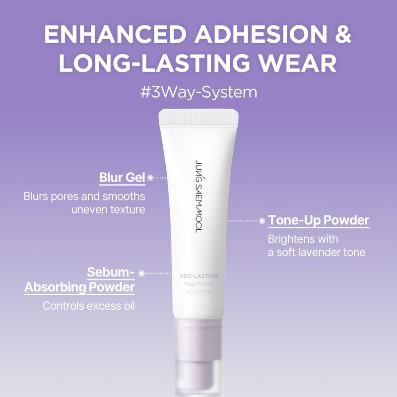 [JUNGSAEMMOOL OFFICIAL] Pro-Lasting Prep Primer #Bare-lavender | 30 ml / 1.01 fl.oz. | Hydrating, Pore-Blurring Korean Primer for face before makeup with Velvet Finish