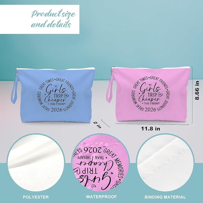 Fokongna 2PCS Girls Trip Gifts Wet Bag Wet Dry Bag Beach Bag Favors for Swimsuit Toiletry Bag Travel Essentials For Women, Beach Travel Gym Wet Dry Bag for Swimsuit Dirty Diaper Bag