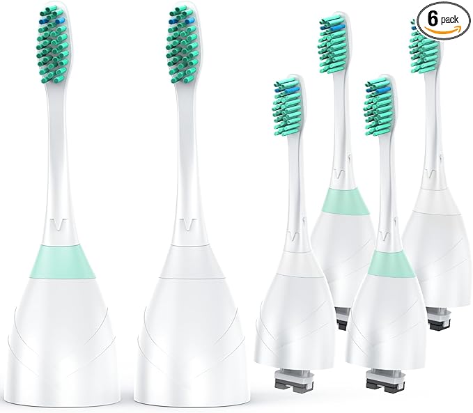Tonhomki Replacement Heads for Philips Sonicare - Replacement Toothbrush Head Compatible with Phillips Sonicare Screw-on Electric Brush, E-Series, Essence, Xtreme, Elite, Advance and CleanCare, 6 Pack