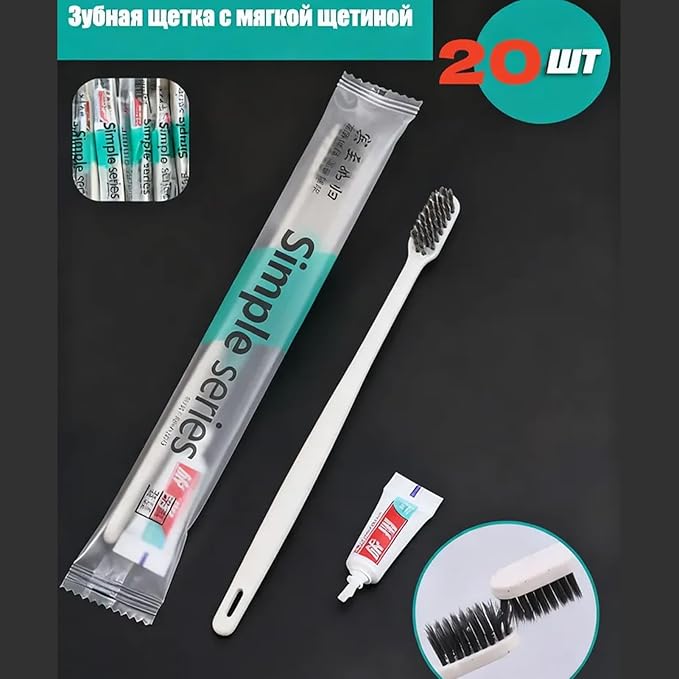 Travel Toothbrush Kit - 20 Pieces Camping Brushing Hygiene Kit | Portable Toothbrush Toothpaste Set | Brushing Tool for Travel Bathroom Hotel Camping Hospital Gym Bag School Vacation